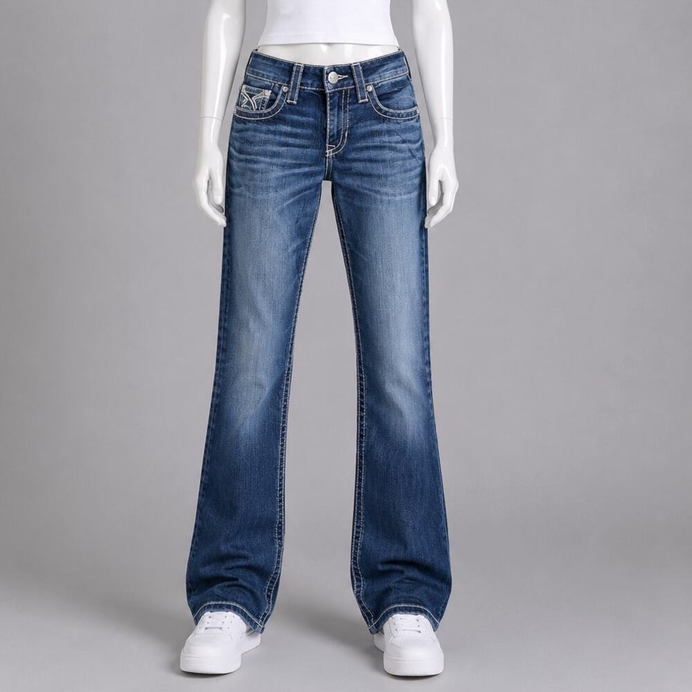 Big Star New Hazel Bootcut Jeans Womens 34x 32 long Medium Wash Stretch Y2K